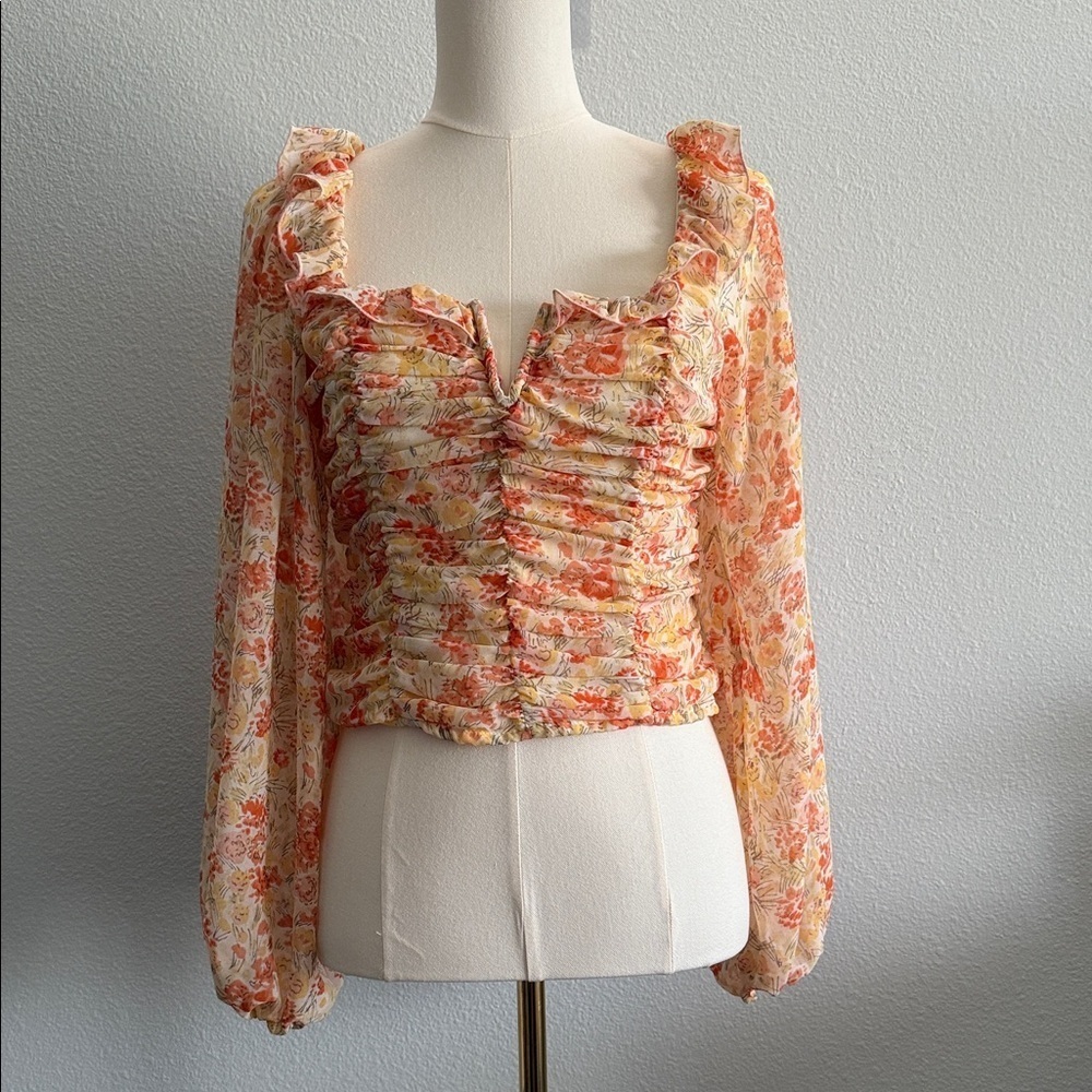 Free People Mabel Printed Blouse Size XS
